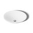 17-3/4" Round Drop-In Bathroom Sink, No Overflow (White)