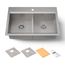 Smart Divide 33" Top-/Undermount Double-Bowl Workstation Kitchen Sink (Stainless Steel), K-80085-1PC-NA