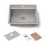 27" Top-/Undermount Single-Bowl Workstation Kitchen Sink (Stainless Steel), K-80086-1PC-NA