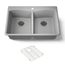 33" Top-/Undermount Double-Bowl Kitchen Sink (Matte Grey), K-8185-1-CM4