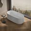 Ceric 60" x 29" Oval Freestanding Bathtub with Center Toe-Tap Drain (White)