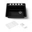 27" Undermount Single-Bowl Workstation Kitchen Sink (Black/Black), K-8668-5UA2-7