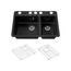 Riverby 33" Undermount Double-Bowl Kitchen Sink (Black), K-8669-5UA1-7