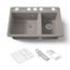33" Undermount Double-Bowl Workstation Kitchen Sink (Truffle), K-8669-5UA3-TRF