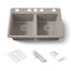 33" Undermount Double-Bowl Workstation Kitchen Sink (Truffle), K-8679-5UA3-TRF