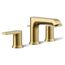 Widespread Bathroom Sink Faucet, 1.2 GPM (Vibrant Brushed Moderne Brass), K-97093-4-2MB
