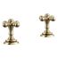 Artifacts Cross Bathroom Faucet Handles (Vibrant French Gold), K-98068-3-AF