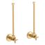 Pair 1/2" Npt Angle Supplies w/ Stop, Cross Handle And Annealed Vertical Tube (Vibrant Brushed Moderne Brass), K-7606-P-2MB