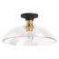Tone 15" Flush-Mount (Black w/ Brass Trim), K-31772-FM01-BML