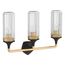 Occasion Three-Light Sconce (Black w/ Brass Trim), K-31778-SC03-BML