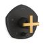 Rite-Temp Valve Trim w/ Push-Button Diverter And Cross Handle (Matte Black w/ Brushed Moderne Brass)