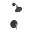 Rite-Temp Shower Trim Kit, 1.75 GPM (Matte Black w/ Brushed Moderne Brass)
