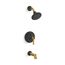 Rite-Temp Bath And Shower Trim Kit, 1.75 GPM (Matte Black w/ Brushed Moderne Brass)