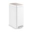 13-Gallon Stainless Steel Slim Step Trash Can w/ Bifold Lid (Stainless Steel + White), K-23826-STW