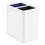 5-3/4-Gallon Dual-Compartment Open-Top Trash Can (Stainless Steel + White), K-31315-STW