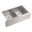 Strive 35-1/2" Undermount Double-Bowl Farmhouse Kitchen Sink w/ Accessories (Stainless Steel), K-33159-NA