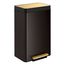 13-Gallon Stainless Steel Step Trash Can (Black Stainless & Moderne Brushed Brass), K-20940-BSB