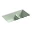 Iron/Tones Smart Divide 33" Top-/Undermount Double-Bowl Kitchen Sink (Aspen Green), K-6625-42