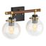 Holt Two-Light Sconce (Black w/ Brass Trim), K-38413-SC02-BML