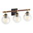 Holt Three-Light Sconce (Black w/ Brass Trim), K-38414-SC03-BML