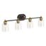 Tannage Four-Light Sconce (Black w/ Brass Trim), K-38419-SC04-BML