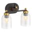 Tannage Two-Light Sconce (Black w/ Brass Trim), K-38417-SC02-BML
