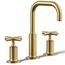 Purist Widespread Bathroom Sink Faucet w/ Cross Handles, 1.2 GPM (Vibrant Brushed Moderne Brass), K-14406-3-2MB