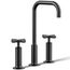 Purist Widespread Bathroom Sink Faucet w/ Cross Handles, 1.2 GPM (Matte Black), K-14408-3-BL