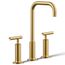 Purist Widespread Bathroom Sink Faucet w/ Lever Handles, 1.2 GPM (Vibrant Brushed Moderne Brass), K-14408-4-2MB