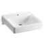 Soho 20" X 18" Wall Mount/concealed Arm Carrier Bathroom Sink w/ Single Faucet Hole (White), K-2084-N-0