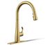 Simplice Touchless Pull-down Kitchen Faucet w/ 3-Function Sprayhead (Vibrant Brushed Moderne Brass), K-22036-2MB