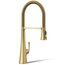 Graze Semi-professional Kitchen Faucet w/ 3-Function Sprayhead (Vibrant Brushed Moderne Brass), K-22060-2MB