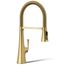 Graze Semi-professional Kitchen Faucet w/ 3-Function Sprayhead (Vibrant Brushed Moderne Brass), K-22061-2MB