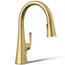Graze Pull-down Kitchen Faucet w/ 3-Function Sprayhead (Vibrant Brushed Moderne Brass), K-22063-2MB