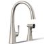 Graze Single-handle Kitchen Faucet w/ 2-Function Side Sprayer (Vibrant Stainless), K-22064-VS