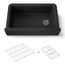 Cairn 34" Undermount Single-bowl Farmhouse Kitchen Sink w/ Fluted Design (Matte Black), K-25788-CM1