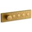 Anthem Four-outlet Recessed Mechanical Thermostatic Valve Control (Vibrant Brushed Moderne Brass), K-26348-9-2MB