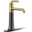 Tone Tall Single-handle Bathroom Sink Faucet, 1.2 GPM (Matte Black w/ Brushed Moderne Brass), K-26437-4-BMB