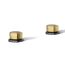 Occasion Knob Bathroom Sink Faucet Handles (Matte Black w/ Brushed Moderne Brass), K-27010-9-BMB