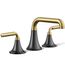 Tone Widespread Bathroom Sink Faucet, 1.2 GPM (Matte Black w/ Brushed Moderne Brass), K-27416-4-BMB