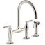 Edalyn by Studio McGee Two-hole Bridge Kitchen Faucet w/ Side Sprayer (Vibrant Polished Nickel), K-28356-SN