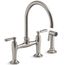 Edalyn by Studio McGee Two-hole Bridge Kitchen Faucet w/ Side Sprayer (Vibrant Stainless), K-28356-VS