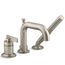 Castia Deck Mounted Bath Faucet w/ Handshower (Vibrant Brushed Nickel), K-35913-4-BN