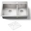 Vault 33" Top-/undermount Double-bowl Kitchen Sink (Stainless Steel), K-3823-1-NA
