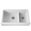 Whitehaven Smart Divide 35-1/2" Undermount Double-bowl Farmhouse Kitchen Sink w/ Short Apron (White), K-6426-0