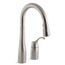 Simplice Single-Control Remote Valve Secondary Pull-Down Spray Kitchen Sink Faucet - Vibrant Stainless Finish, K-649-VS