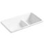 Iron/Tones Smart Divide 33" Top-/undermount Double-bowl Kitchen Sink (White), K-6625-0