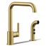 Purist Single-handle Kitchen Faucet w/ Side Sprayer (Vibrant Brushed Moderne Brass), K-7508-2MB