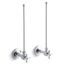 Pair 3/8" Npt Angle Supplies w/ Stop, Cross Handle And Annealed Vertical Tube (Polished Chrome), K-7605-P-CP