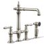 Artifacts 3-Hole Bridge Kitchen Faucet w/ Side Sprayer (Vibrant Polished Nickel), K-76519-4-SN